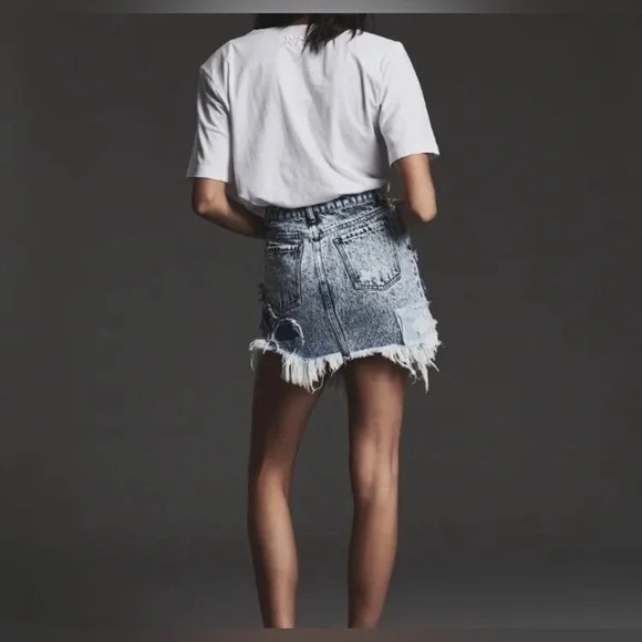 Retrofēte Irene acid wash denim jean skirt XS - Picture 11 of 16
